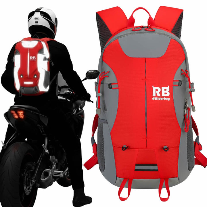 High Visibility Red Reflective Commuter Bike Backpack | Riderbag Reflektor35