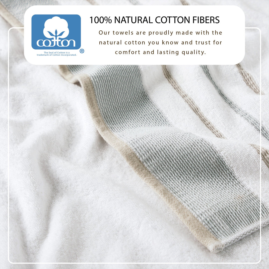 Cotton Stripe Bath Towel Set - Noelle Collection