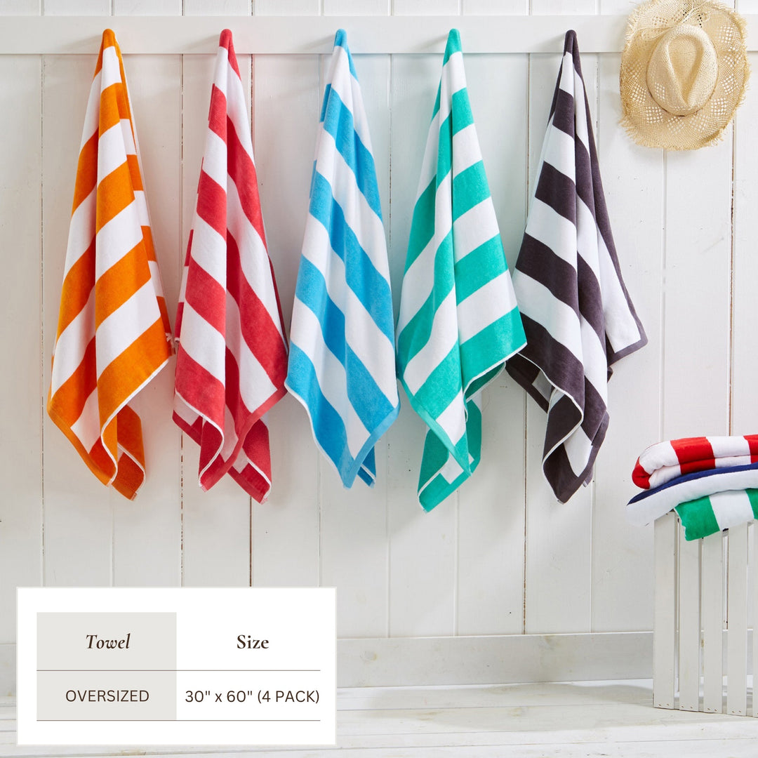 Cotton Velour Cabana Beach Towel - Novia Collection