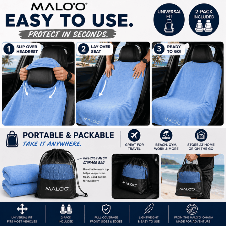 Malo'o Racks SeatGuard Terry Cloth Car Seat Cover pair