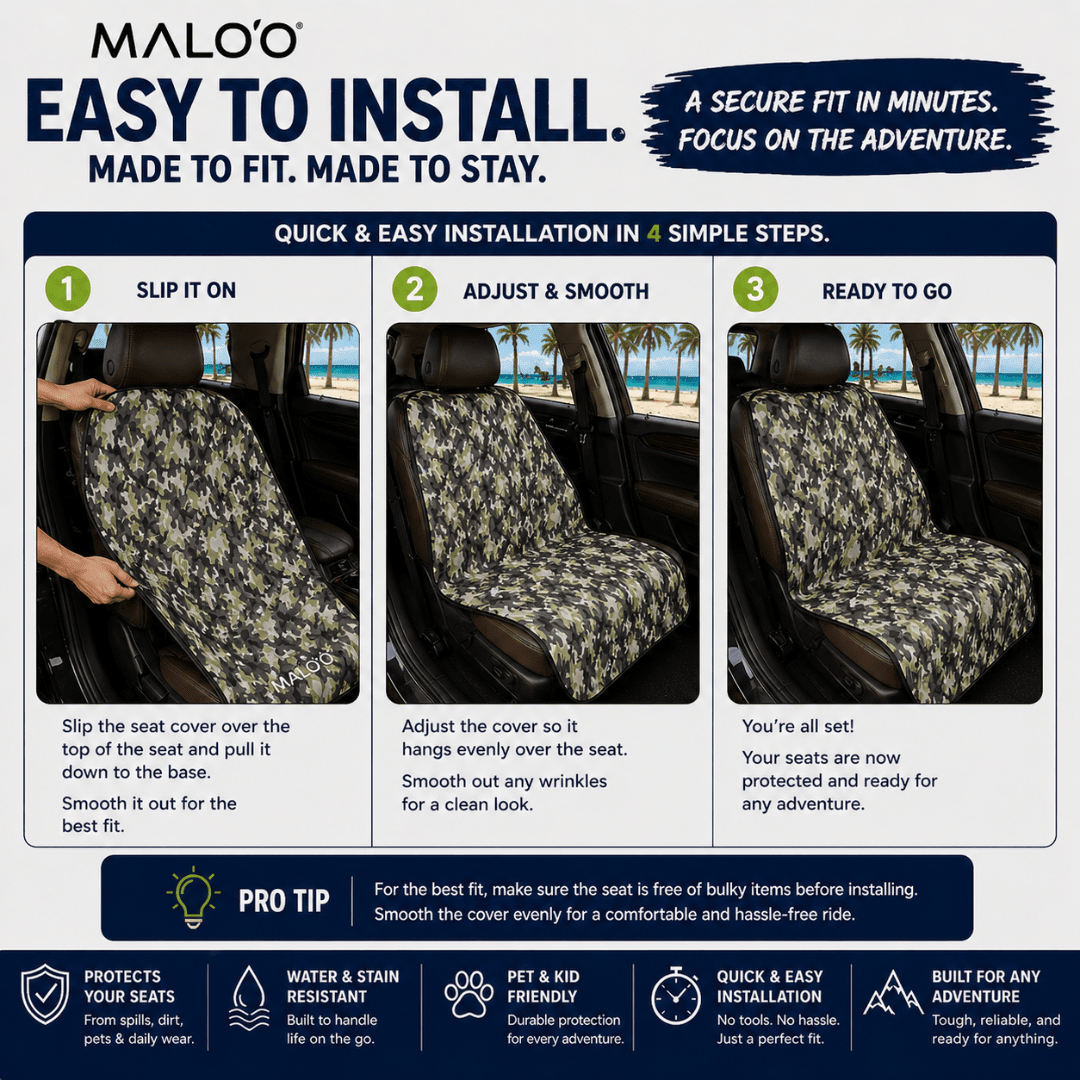 Malo'o Racks SeatGuard Waterproof Car Seat Cover Pair