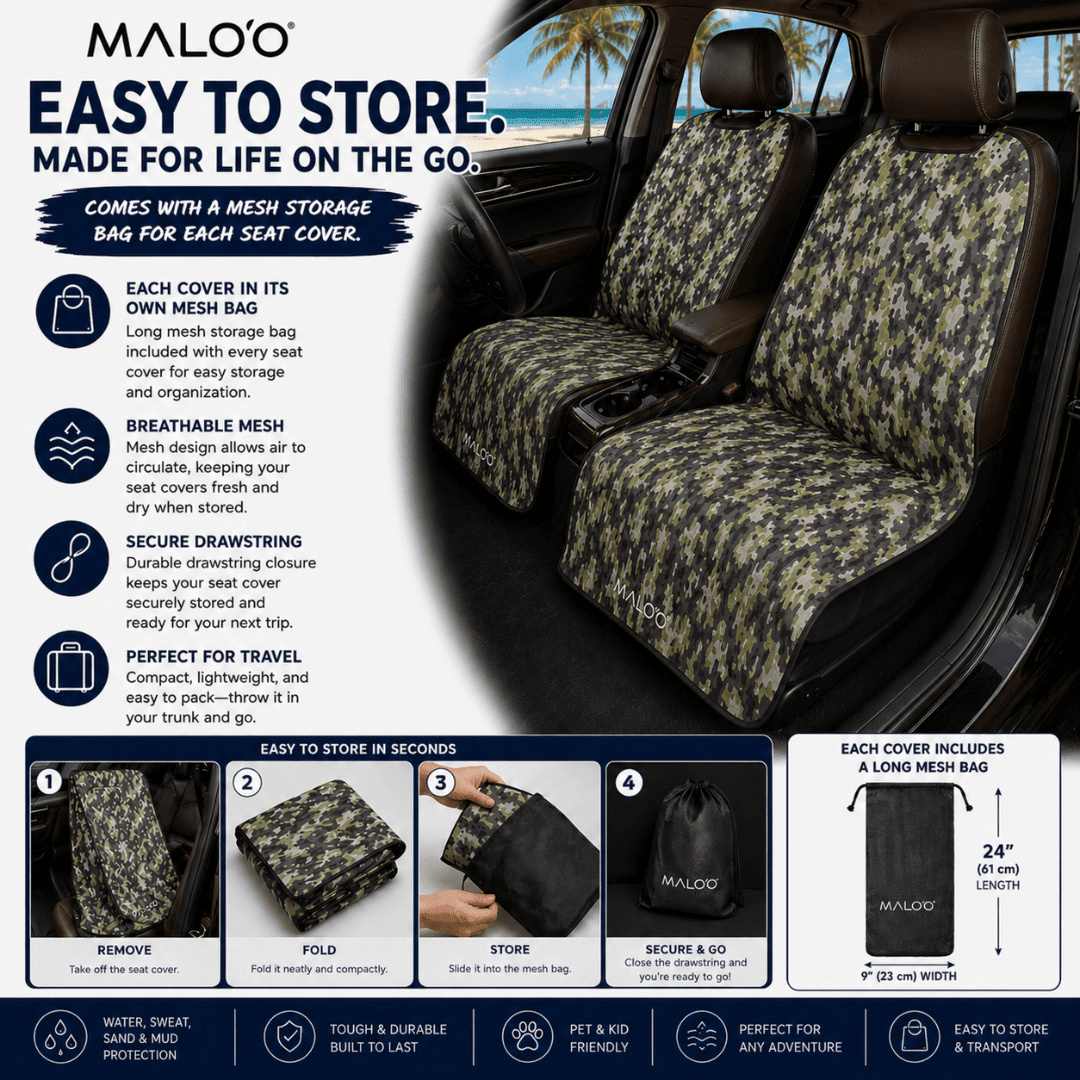 Malo'o Racks SeatGuard Waterproof Car Seat Cover Pair