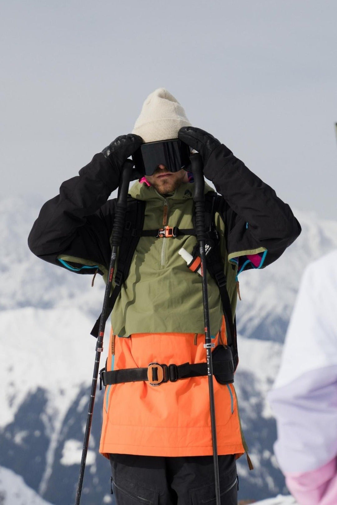 OOSC Clothing Snow Park Overhead Jacket - Orange & Khaki