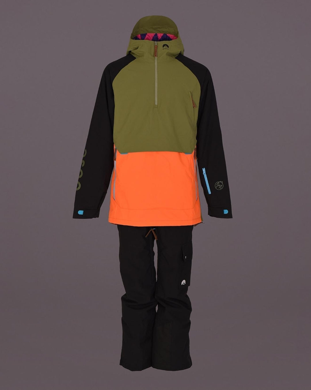 OOSC Clothing Snow Park Overhead Jacket - Orange & Khaki