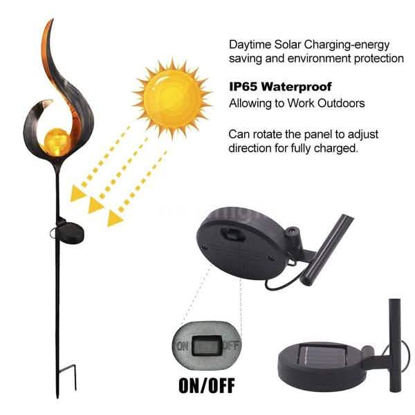 Solar Flame Light Lantern for Outdoor Spaces