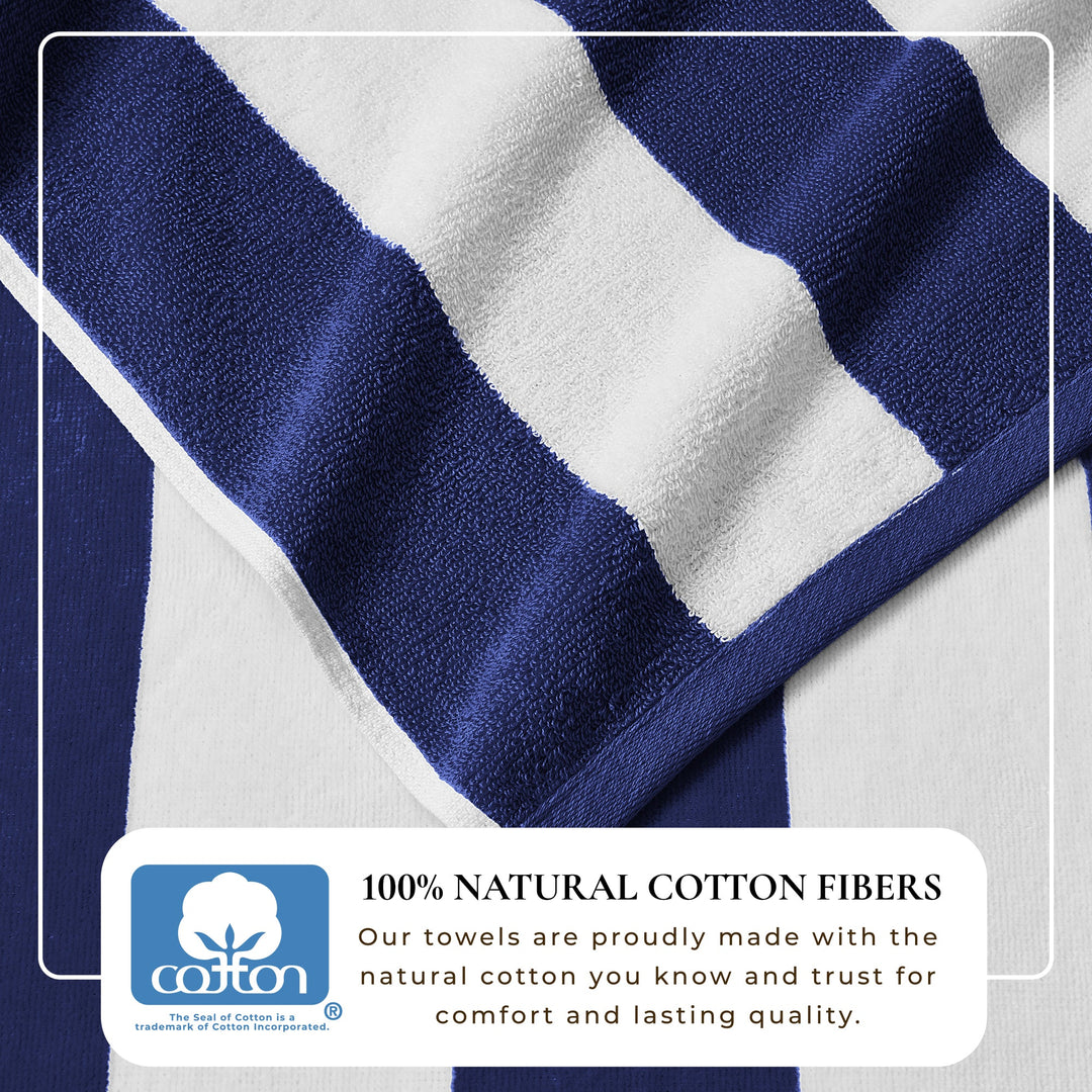 Cotton Velour Cabana Beach Towel - Novia Collection