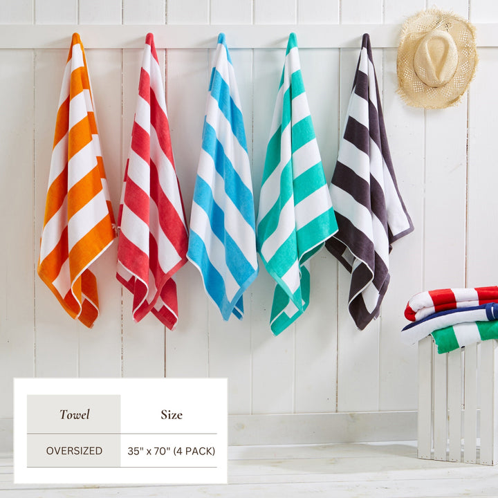 Cotton Velour Cabana Beach Towel - Novia Collection