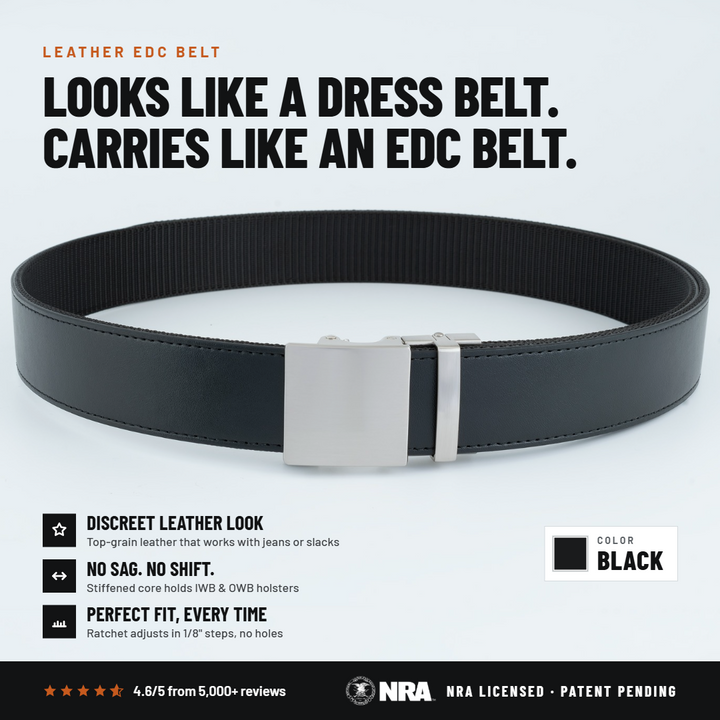 2ND AMEN EDC Stealth 1.0 Leather Gun Belt 1.5"