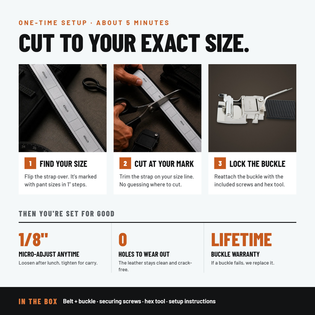 2ND AMEN EDC Stealth 1.0 Leather Gun Belt 1.5"