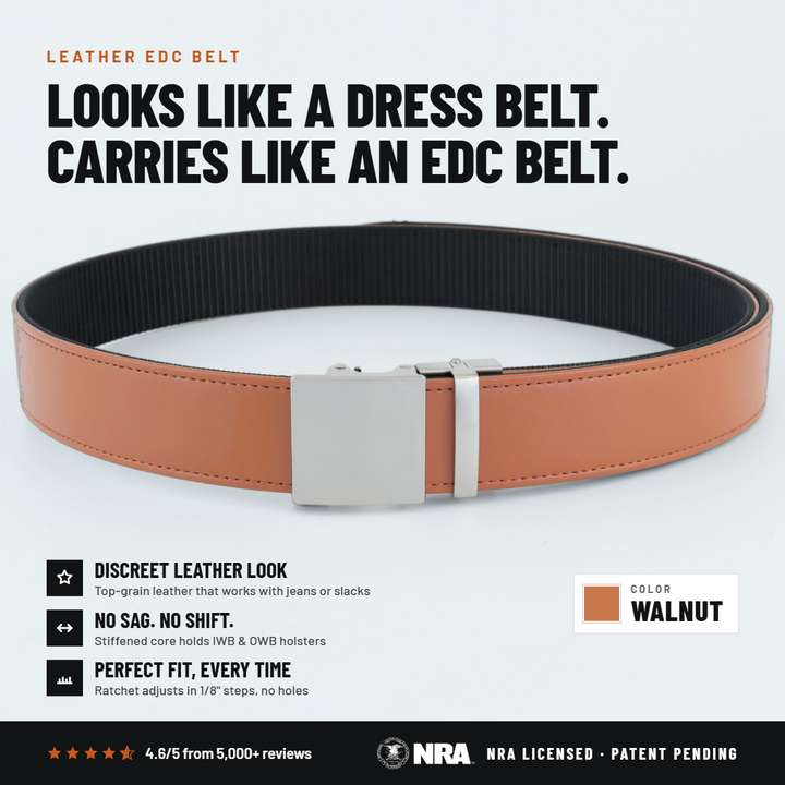 2ND AMEN EDC Stealth 1.0 Leather Gun Belt 1.5"