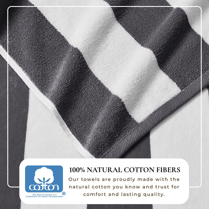 Cotton Velour Cabana Beach Towel - Novia Collection