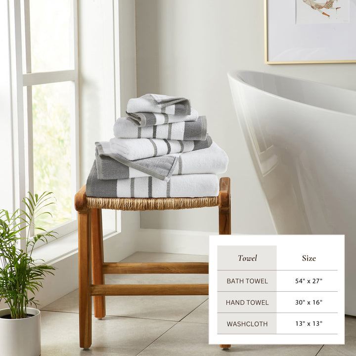 Cotton Stripe Bath Towel Set - Noelle Collection