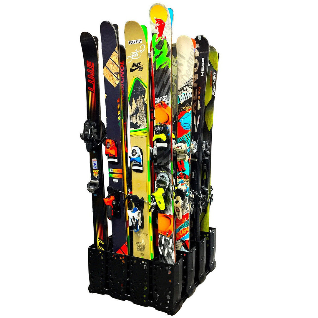 Ski Storage Rack for Rental Shops - 16 Pairs Capacity