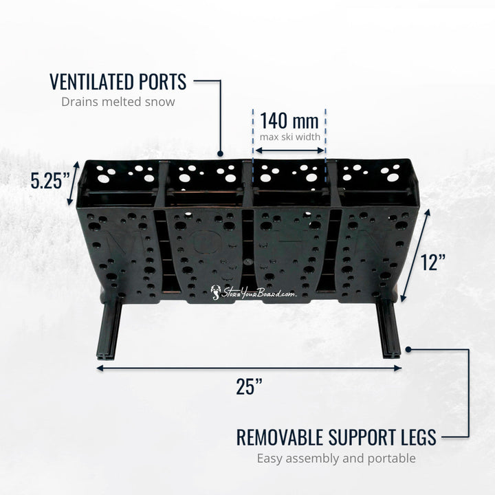 Ski Storage Rack for Rental Shops - 16 Pairs Capacity