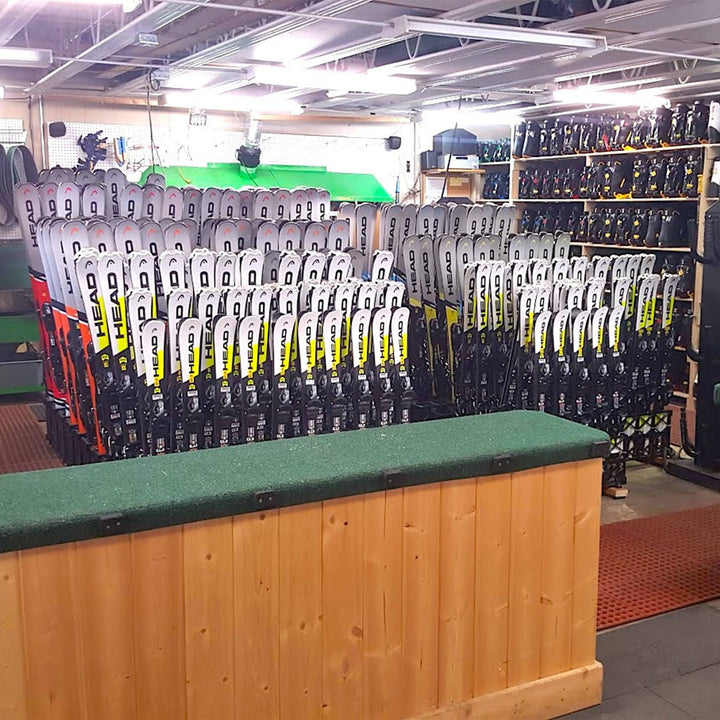 Ski Storage Rack for Rental Shops - 16 Pairs Capacity