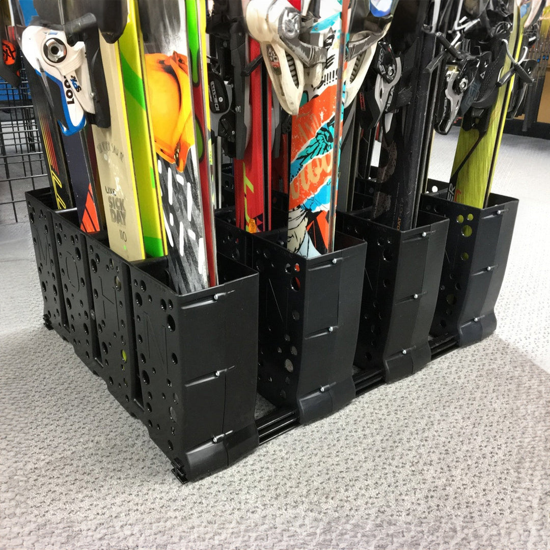 Ski Storage Rack for Rental Shops - 16 Pairs Capacity