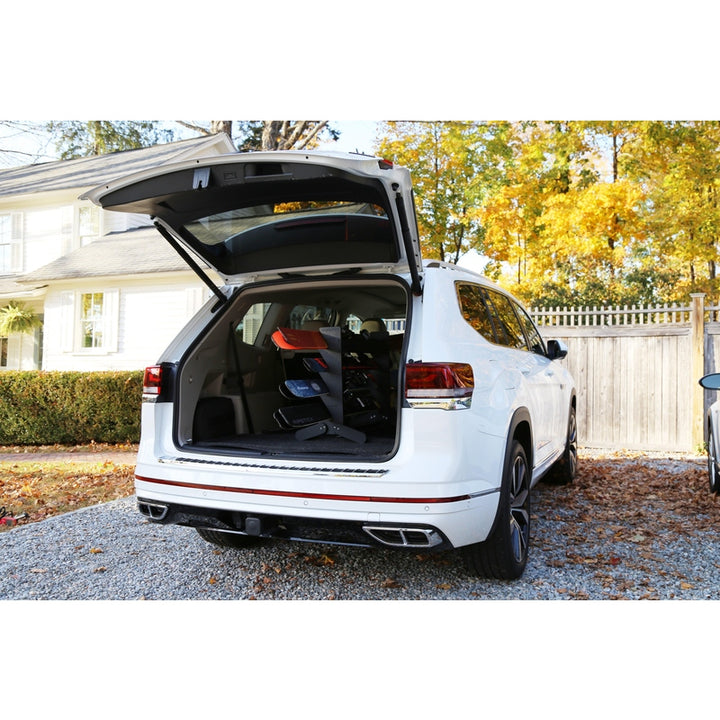 The TRAPSKI Tower with Security Strap | Internal Ski Mobile Rack | SUVs, Vans, Crossovers, Hatchbacks | Third Row SUVS