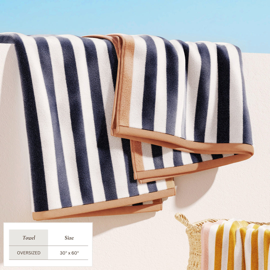 Striped Beach Towel - Oversized Santa Cruz Collection