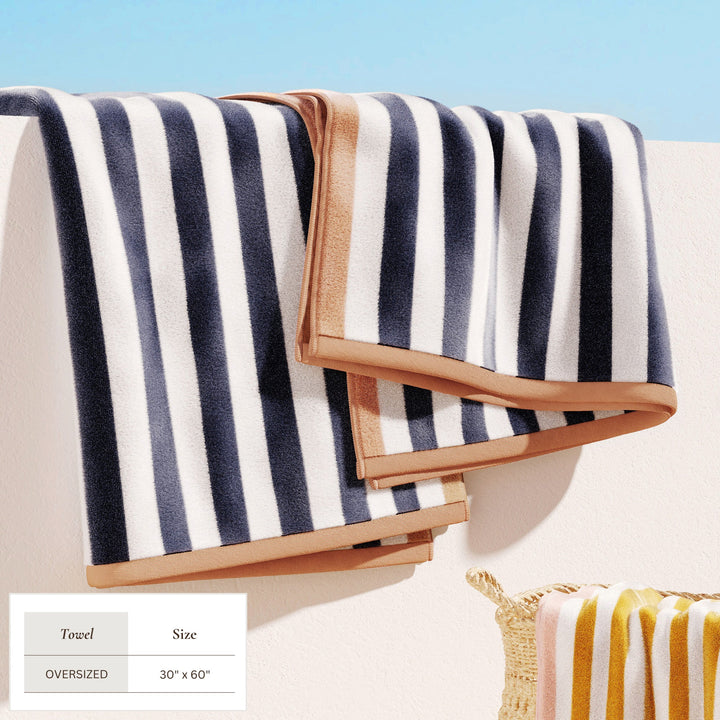 Striped Beach Towel - Oversized Santa Cruz Collection
