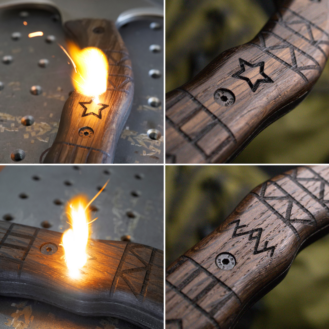 AncientSmithy Handcrafted tomahawk "Takoda" with tribal engraving