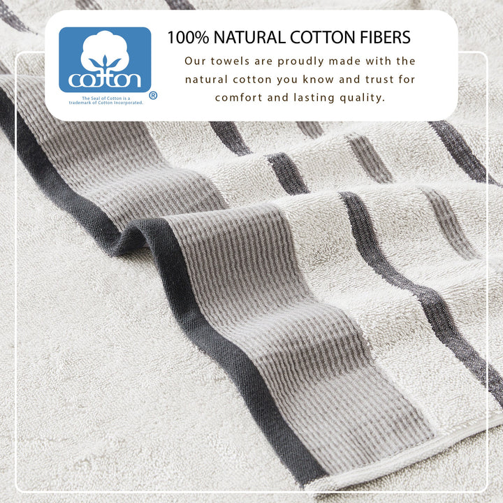 Cotton Stripe Bath Towel Set - Noelle Collection