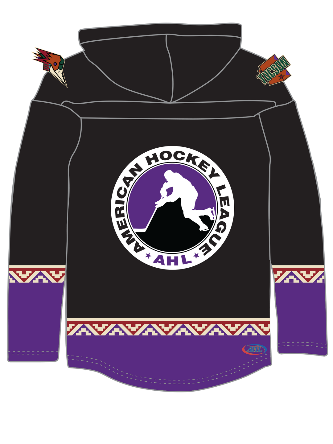 Tucson Roadrunners Hockey Lace Hoodie - Kachina Design
