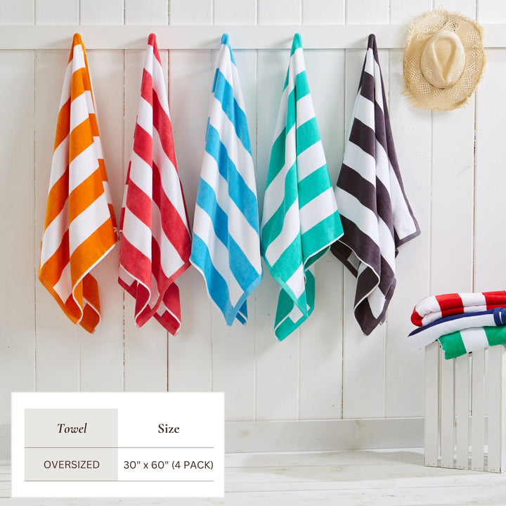 Cotton Velour Cabana Beach Towel - Novia Collection