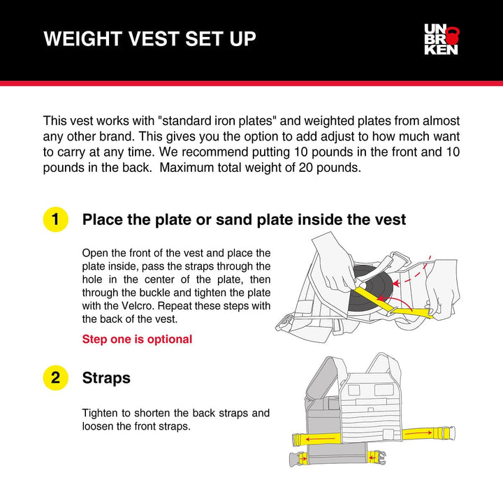 UNBROKEN NEW HD Weight Vest + Sand Plates