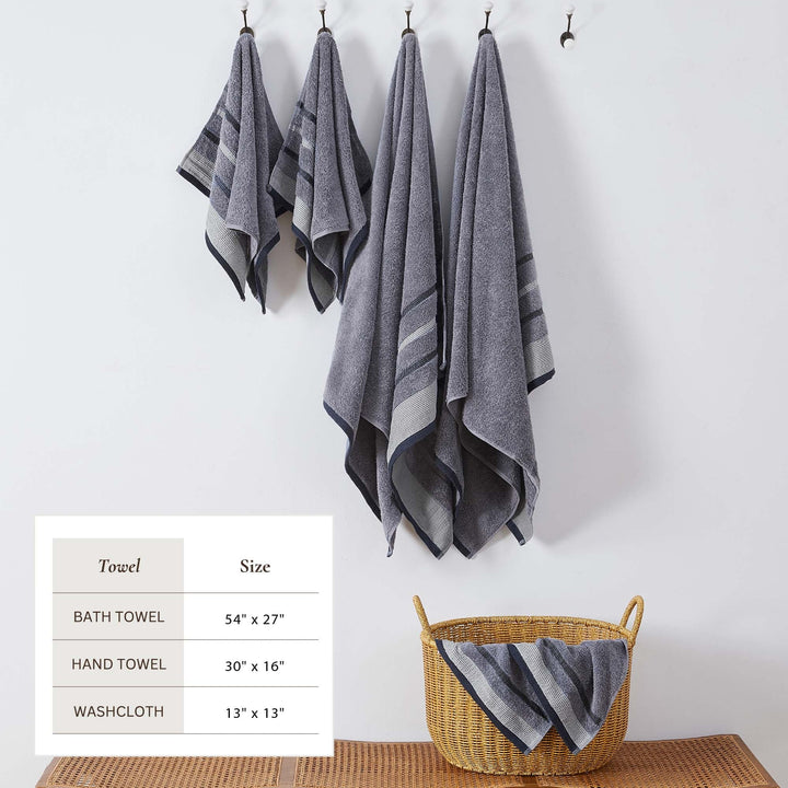 Cotton Stripe Bath Towel Set - Noelle Collection