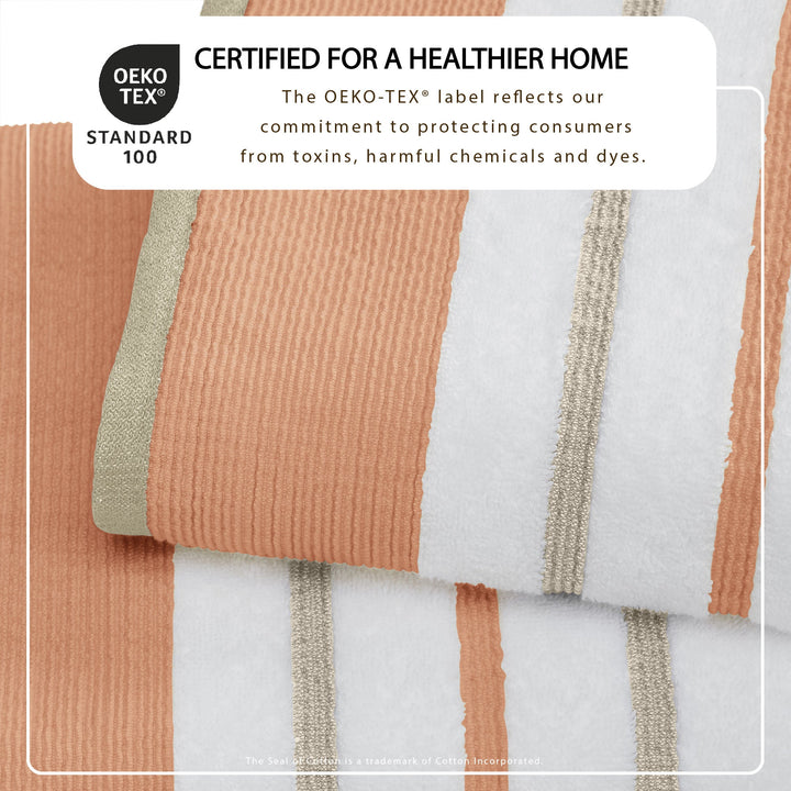 Cotton Stripe Bath Towel Set - Noelle Collection