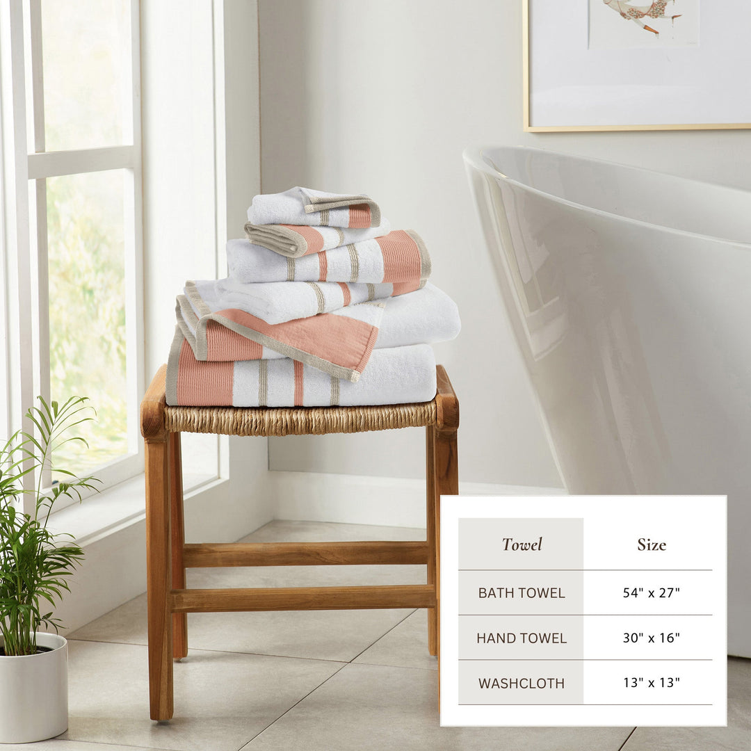 Cotton Stripe Bath Towel Set - Noelle Collection