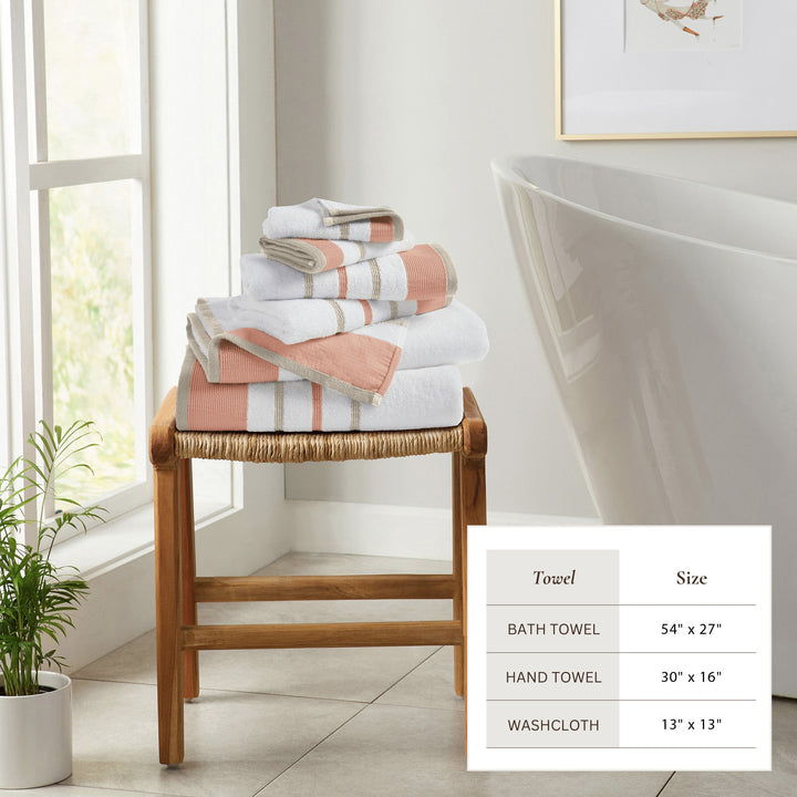 Cotton Stripe Bath Towel Set - Noelle Collection