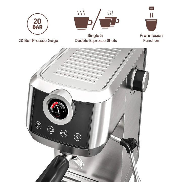 Wirsh 20 Bar Espresso Machine for Perfect Coffee
