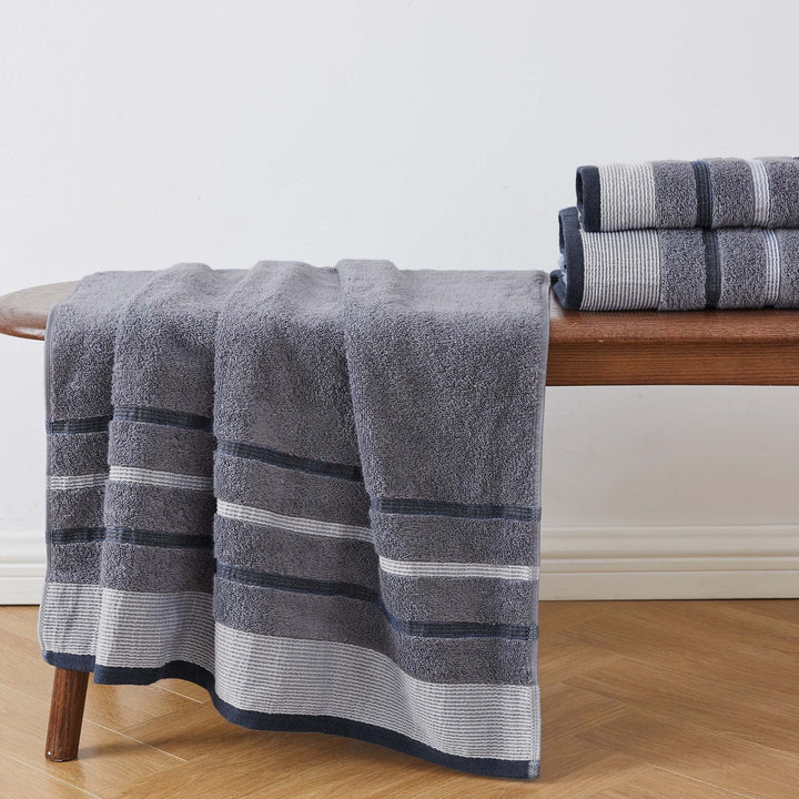 Cotton Stripe Bath Towel Set - Noelle Collection