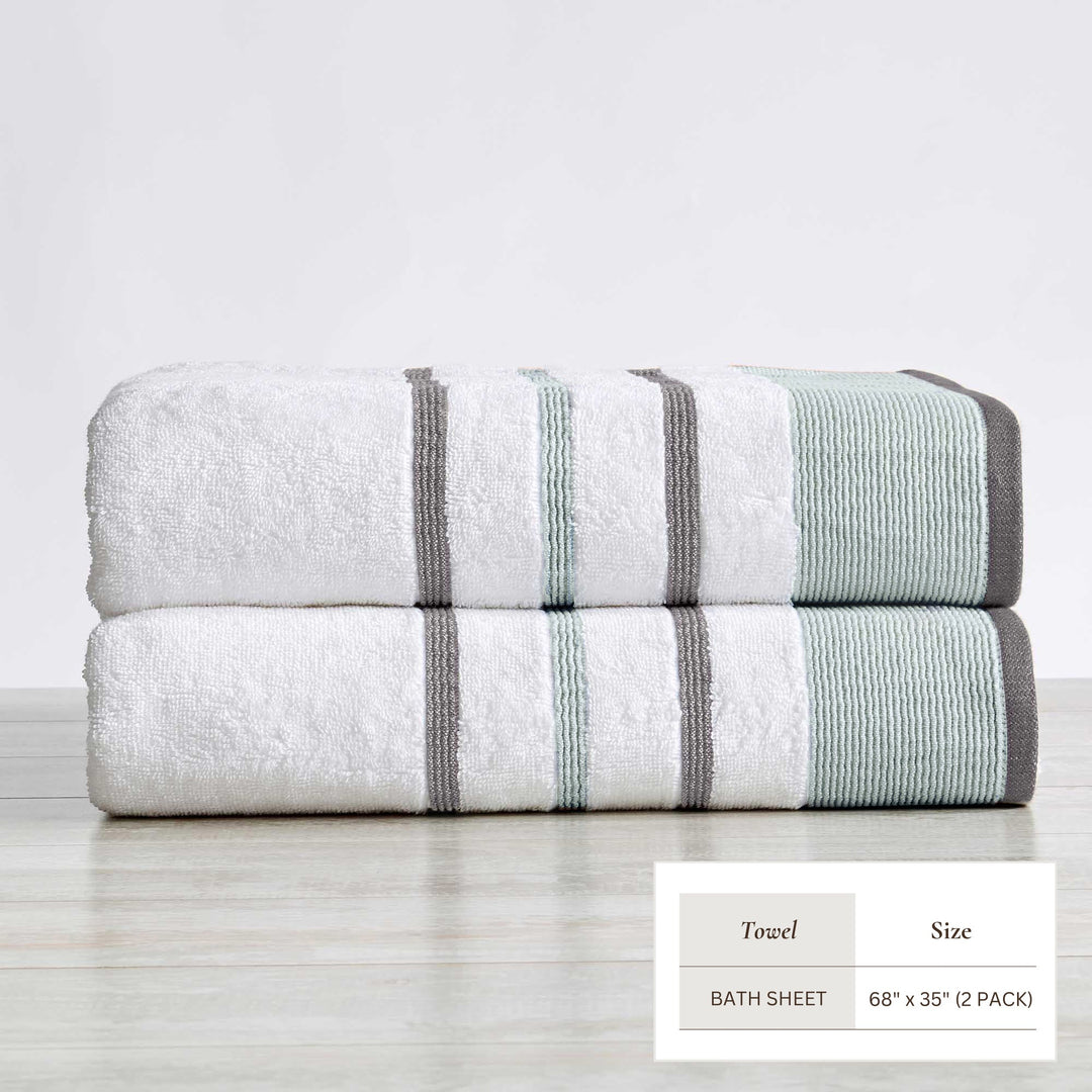 Cotton Stripe Bath Towel Set - Noelle Collection