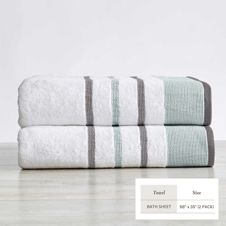 Cotton Stripe Bath Towel Set - Noelle Collection