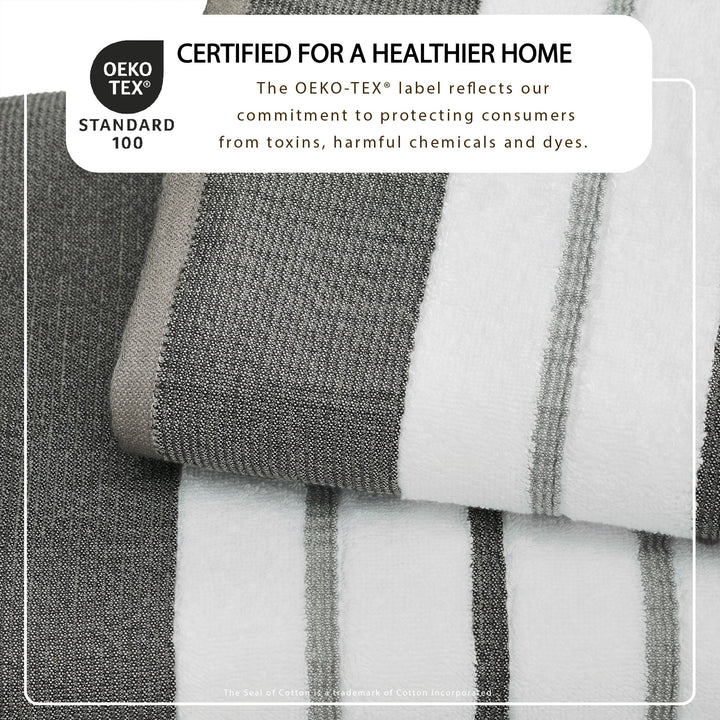 Cotton Stripe Bath Towel Set - Noelle Collection