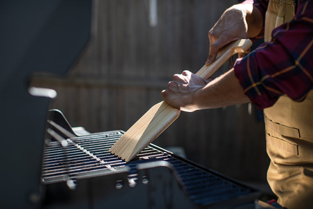 Picnic Time Hardwood BBQ Grill Scraper with Bottle Opener