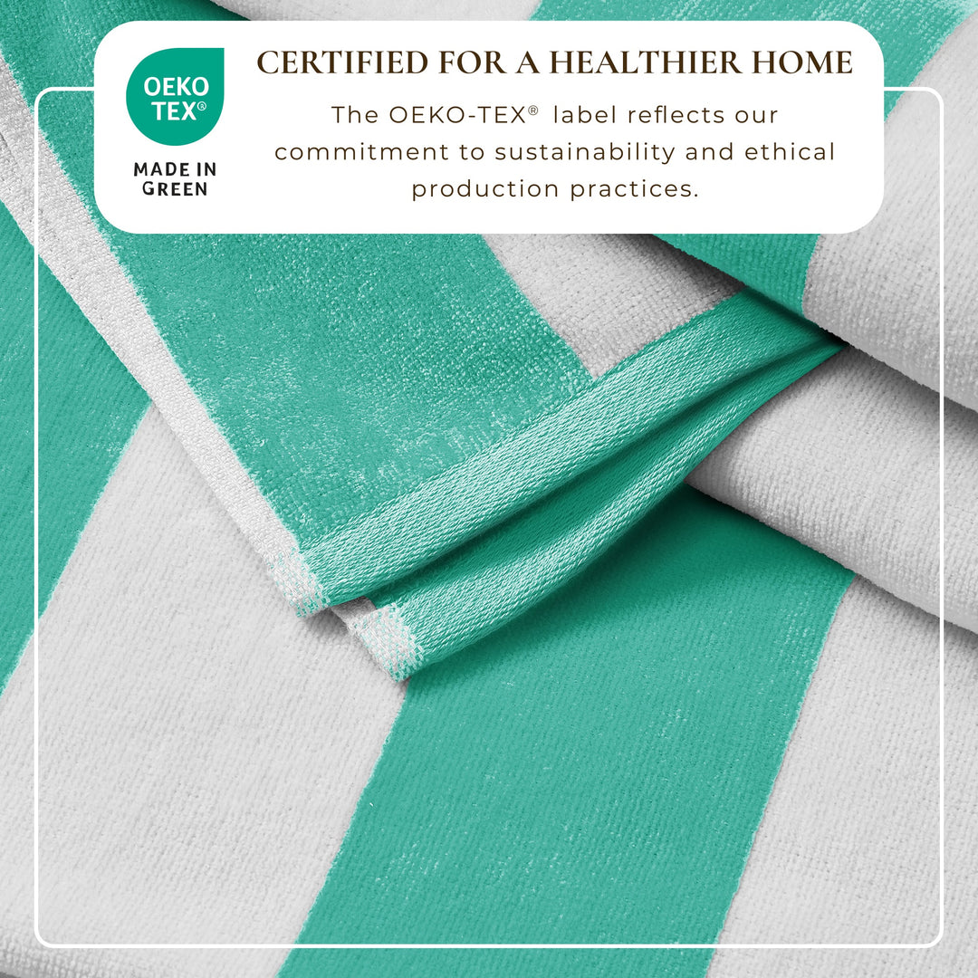 Cotton Velour Cabana Beach Towel - Novia Collection