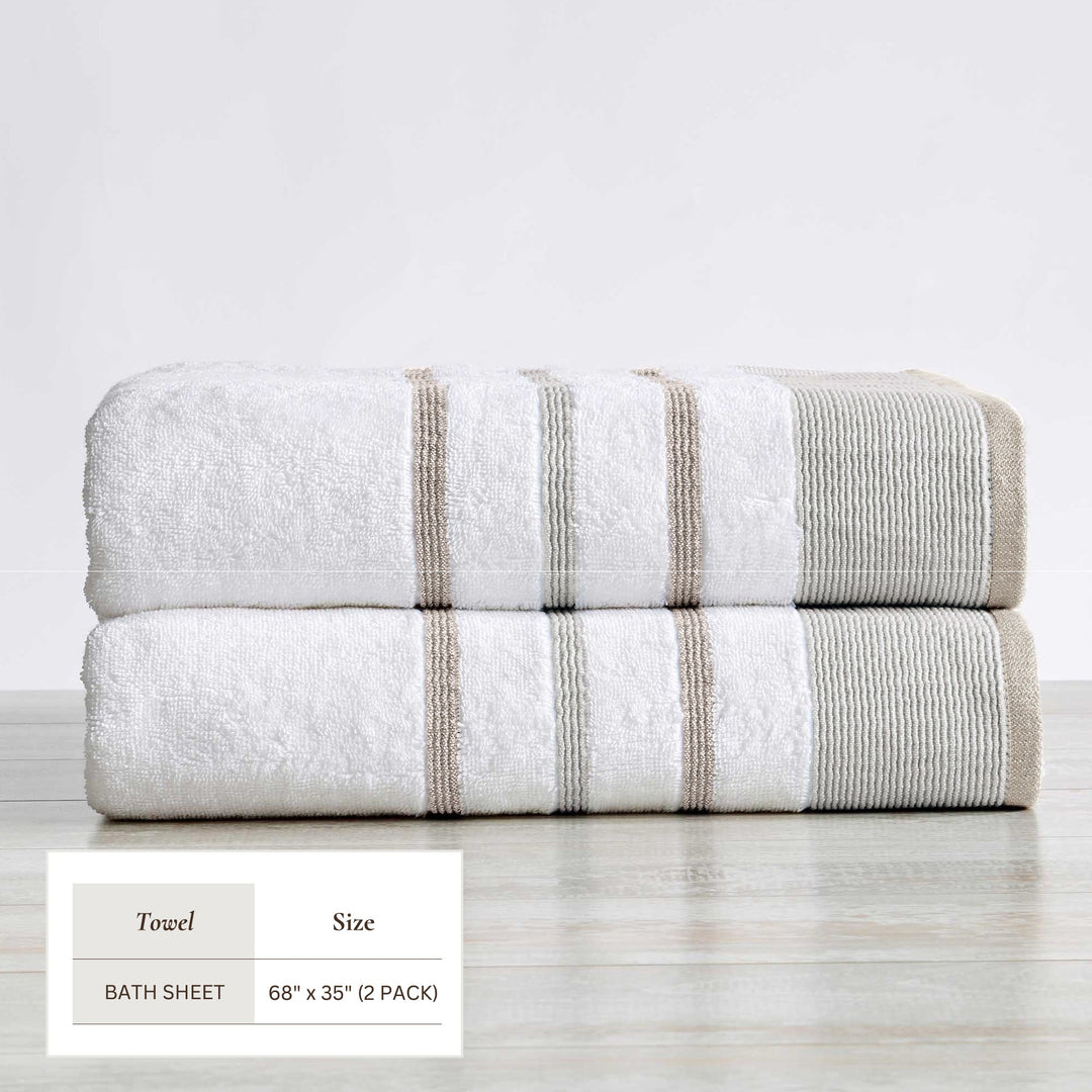 Cotton Stripe Bath Towel Set - Noelle Collection