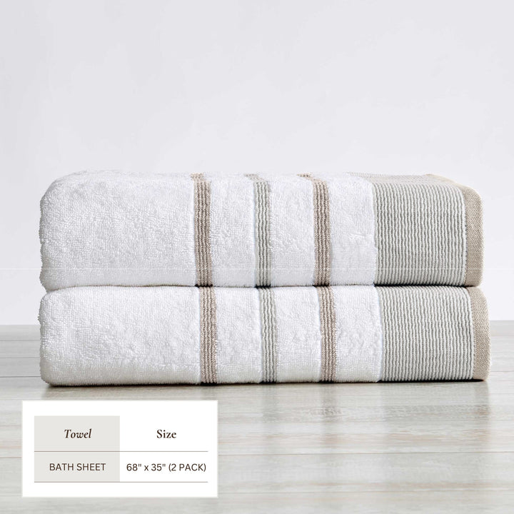 Cotton Stripe Bath Towel Set - Noelle Collection