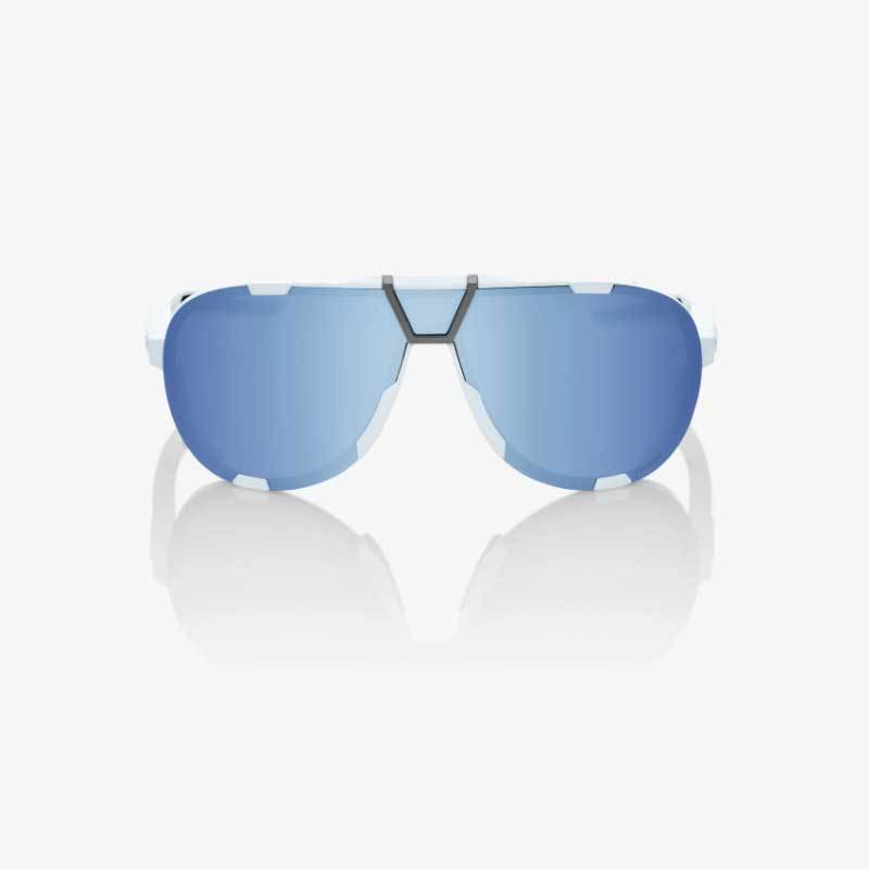 100% WESTCRAFT SUNGLASSES Soft Tact White - HiPER Blue Multilayer Mirror Lens