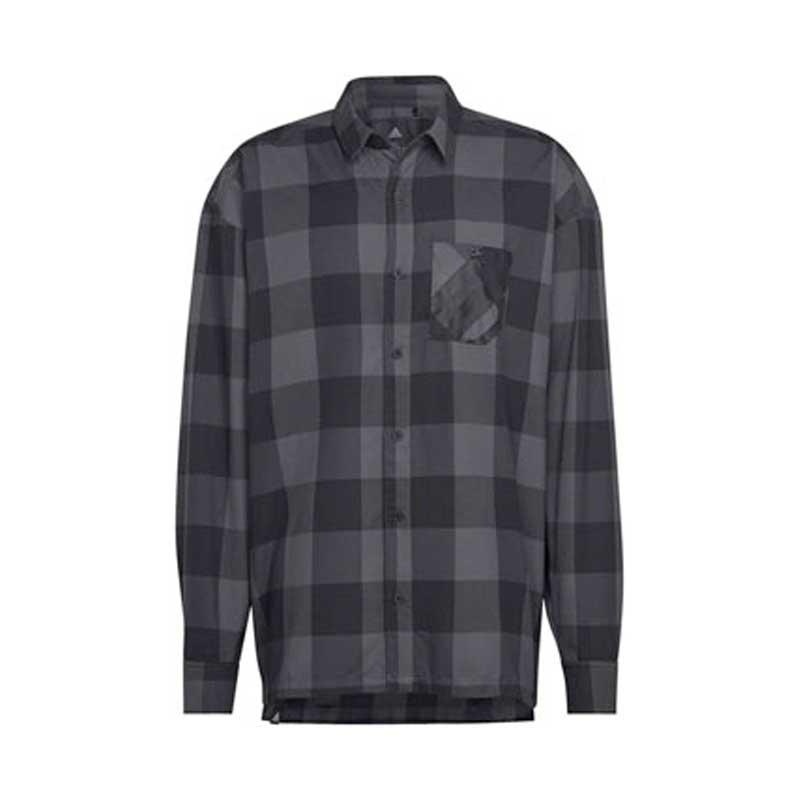 five ten long sleeve flannel shirt gray/black