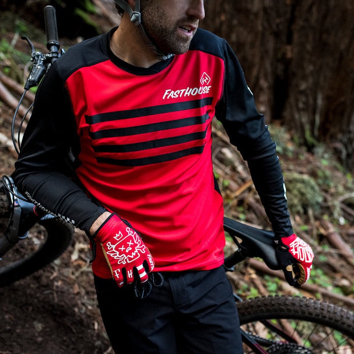 Fasthouse Alloy Stripe LS Jersey - Red