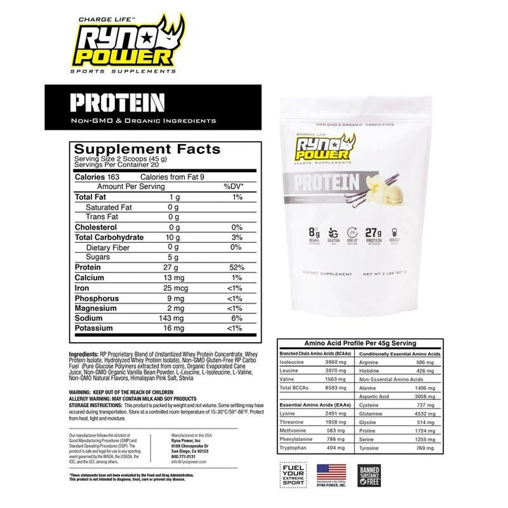 Ryno Power Protein Powder, 2lb Bag