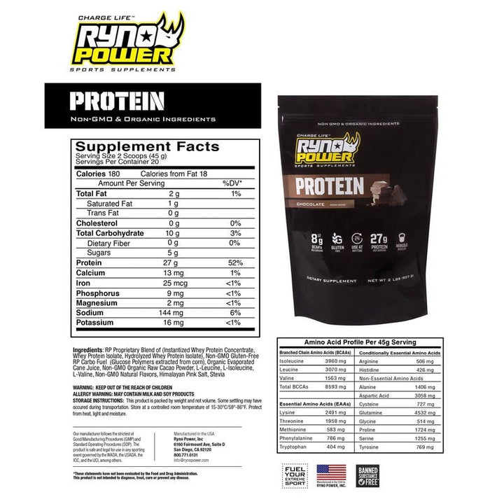 Ryno Power Protein Powder, 2lb Bag